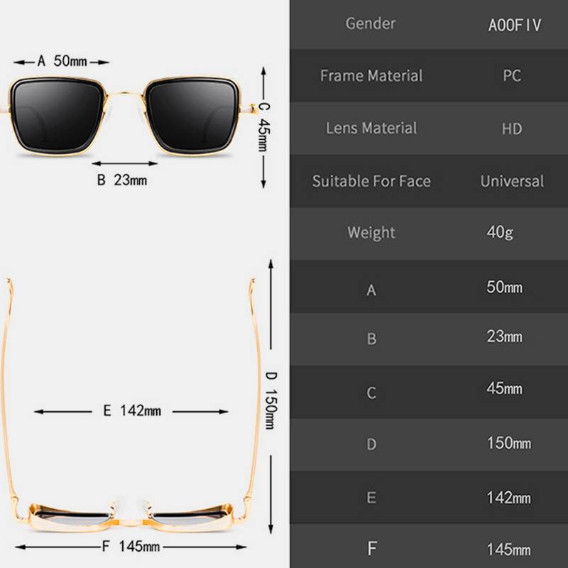 Miesten Retro Thick Edge Metallirunkoiset Trend-aurinkolasit Ajo-aurinkolasit