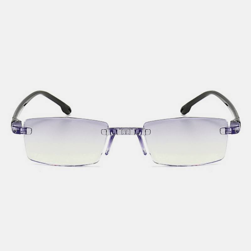 Unisex Anti-blue Light Kehyksettömät Hd Diamond Trimming Bi-light Kaksikäyttöiset Lukulasit Presbyopic-lasit