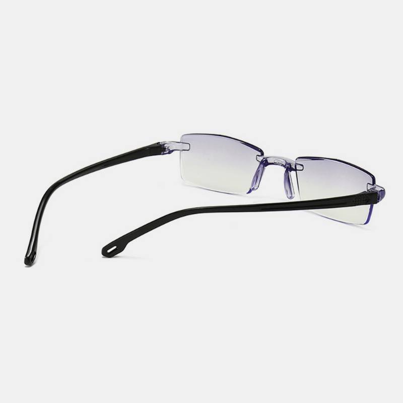 Unisex Anti-blue Light Kehyksettömät Hd Diamond Trimming Bi-light Kaksikäyttöiset Lukulasit Presbyopic-lasit