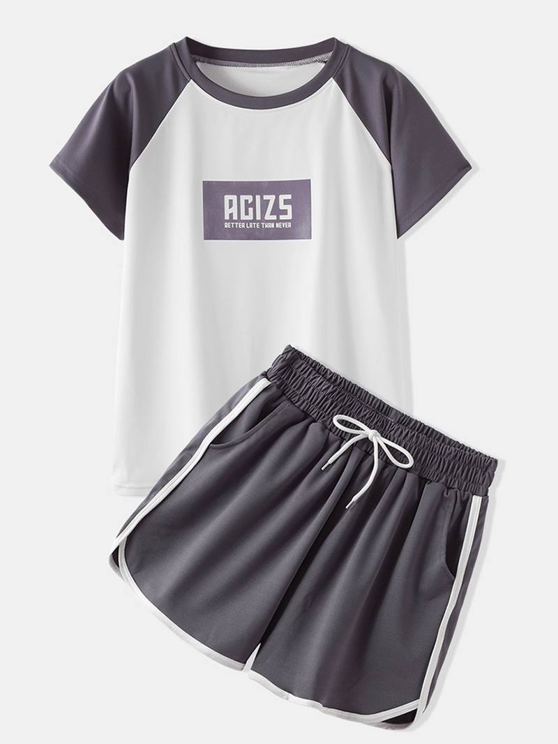Naisten Hauska Sarjakuva Avocado Painatus Raglan Sleeves Rento Sport Pyjama Set