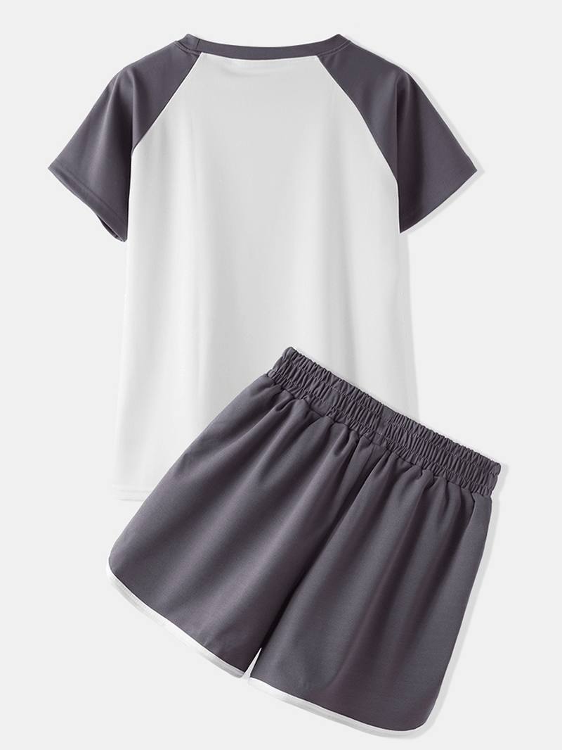 Naisten Hauska Sarjakuva Avocado Painatus Raglan Sleeves Rento Sport Pyjama Set