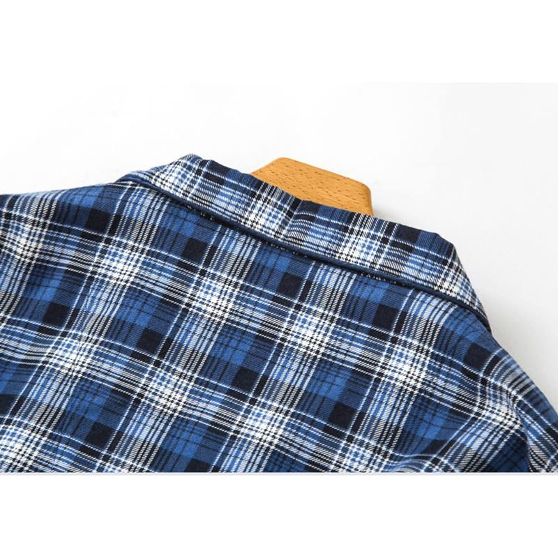 Ruudullinen Puuvillainen Lämmin Pyjamasetti