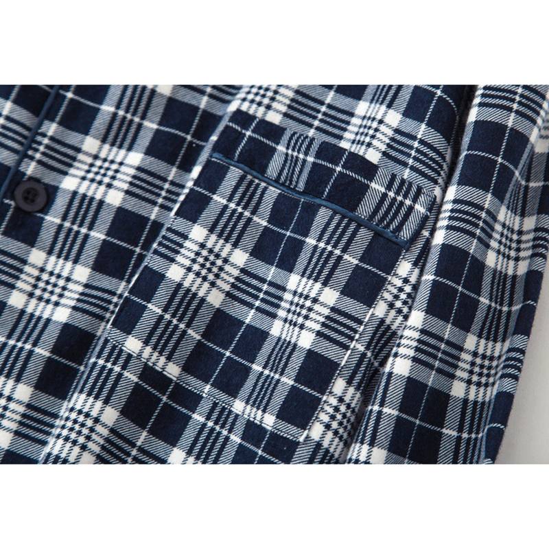 Ruudullinen Puuvillainen Lämmin Pyjamasetti