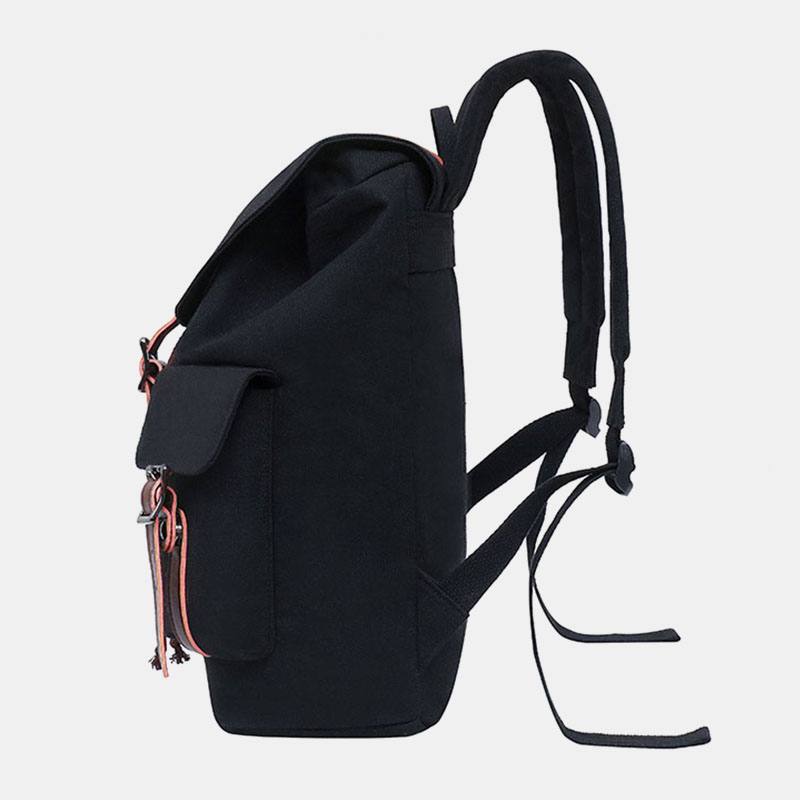 Naisten Canvas Kaksinkertainen Etutasku Design Suuri Kapasiteetti Matkareppu Retro 14 Tuuman Kannettavan Tietokoneen Laukku