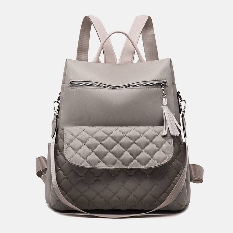 Naisten Multi-carry Oxford Diamond Pattern Varkaudenesto Vedenpitävä Tupsu Rento Reppu