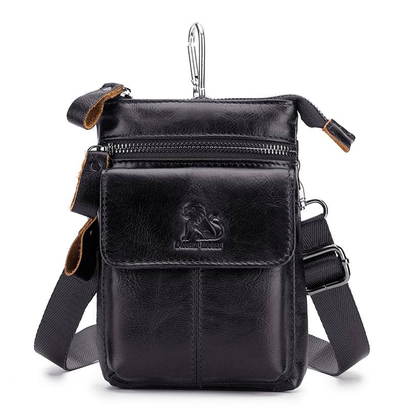 Miesten Aito Nahkainen Multi-carry Crossbody -laukku Lehmännahkainen Laukku