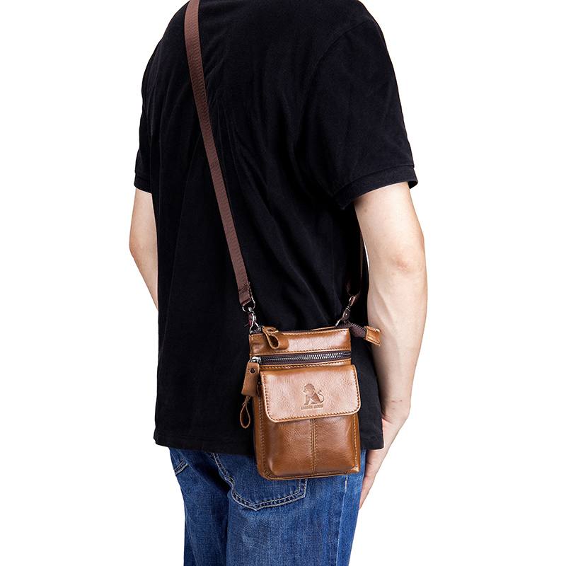 Miesten Aito Nahkainen Multi-carry Crossbody -laukku Lehmännahkainen Laukku
