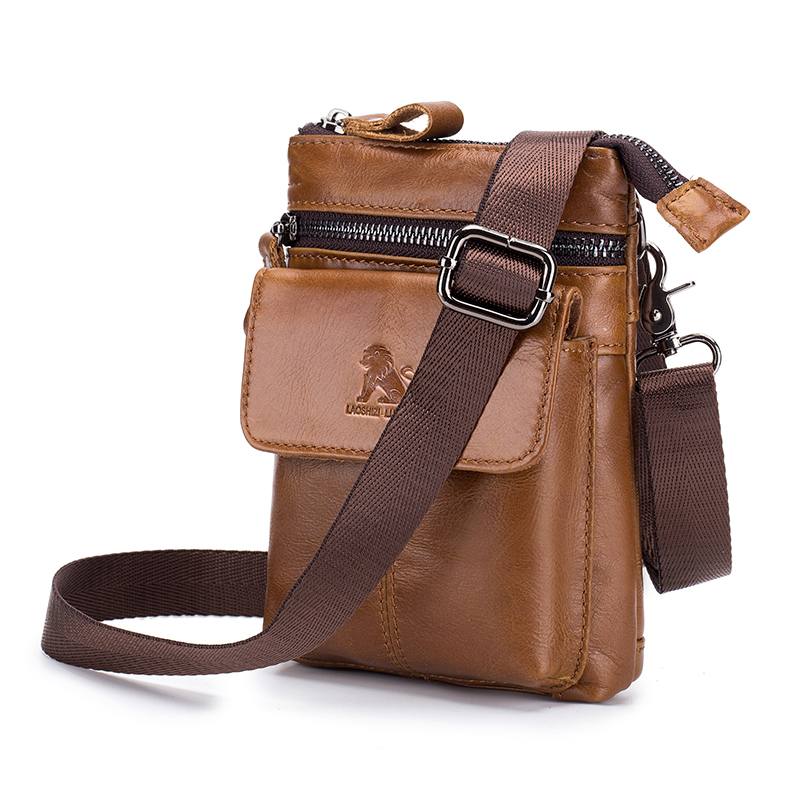 Miesten Aito Nahkainen Multi-carry Crossbody -laukku Lehmännahkainen Laukku