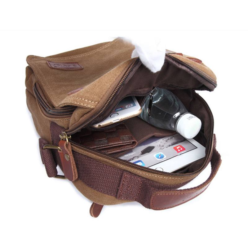 Miesten Canvas Käsilaukku Ipad Bag Outdoor Crossbody Laukku