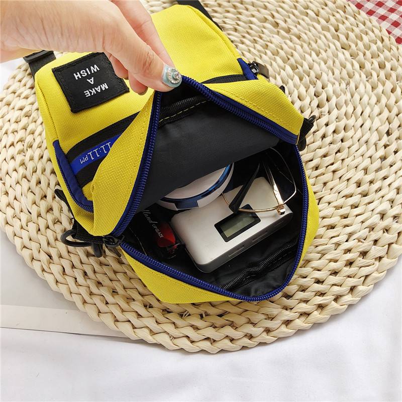 Miesten Ja Naisten Crossbody Bag Color Block Vetoketjukassit Vedenpitävä Matkalle