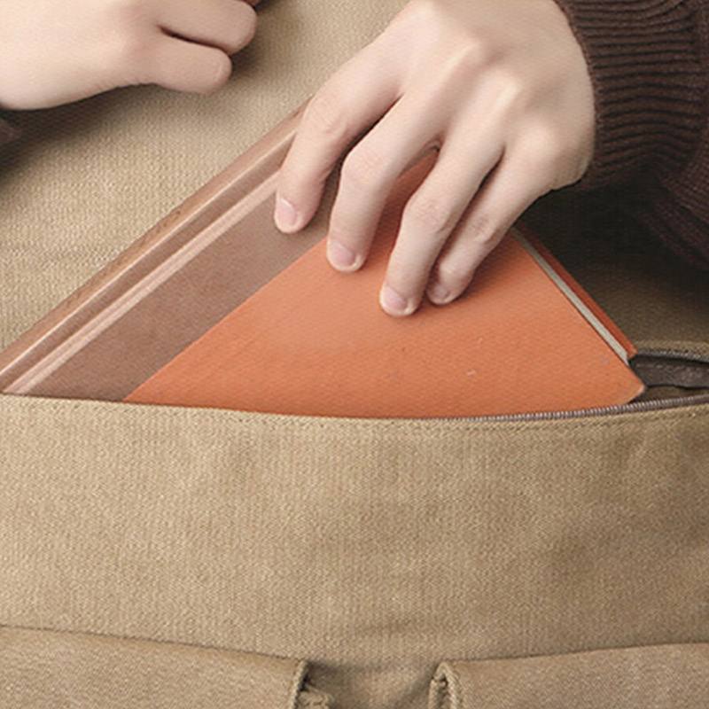Miesten Vintage Rub Color Kulutusta Kestävä Monitaskuinen Kangas Salkku Crossbody Olkalaukku