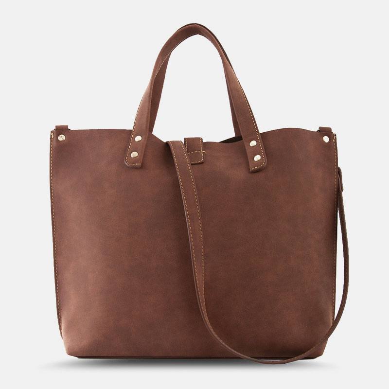 Naisten Vintage Suuri Kapasiteetti Vedenpitävä Keinonahka Crossbody Laukku Rento Käsilaukku