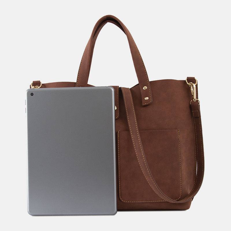 Naisten Vintage Suuri Kapasiteetti Vedenpitävä Keinonahka Crossbody Laukku Rento Käsilaukku