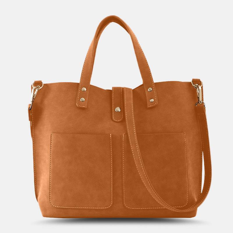 Naisten Vintage Suuri Kapasiteetti Vedenpitävä Keinonahka Crossbody Laukku Rento Käsilaukku