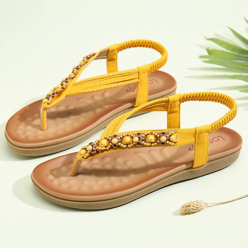 Naisten Helmi Strassikiveä Kuminauha Slip Flip Flops Rento Sandaalit