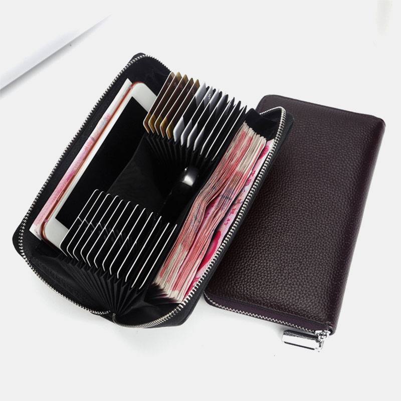 Miesten Aito Nahka Multi-card Slot Puhelinlaukku Avainkotelo Money Clip Lompakko