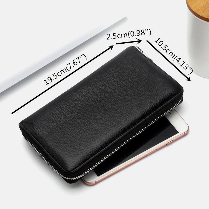 Miesten Aito Nahka Multi-card Slot Puhelinlaukku Avainkotelo Money Clip Lompakko