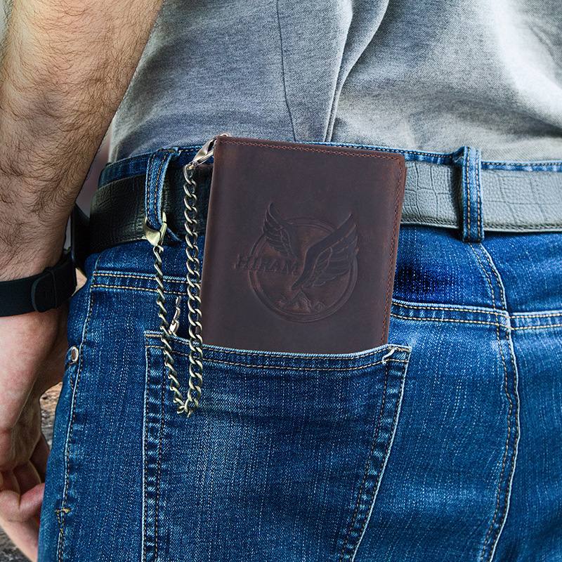 Miesten Aito Nahkalompakko Kolminkertainen Varkaudenestoharja Monikorttipaikka Korttipidike Kolikko Kukkaro Money Clip