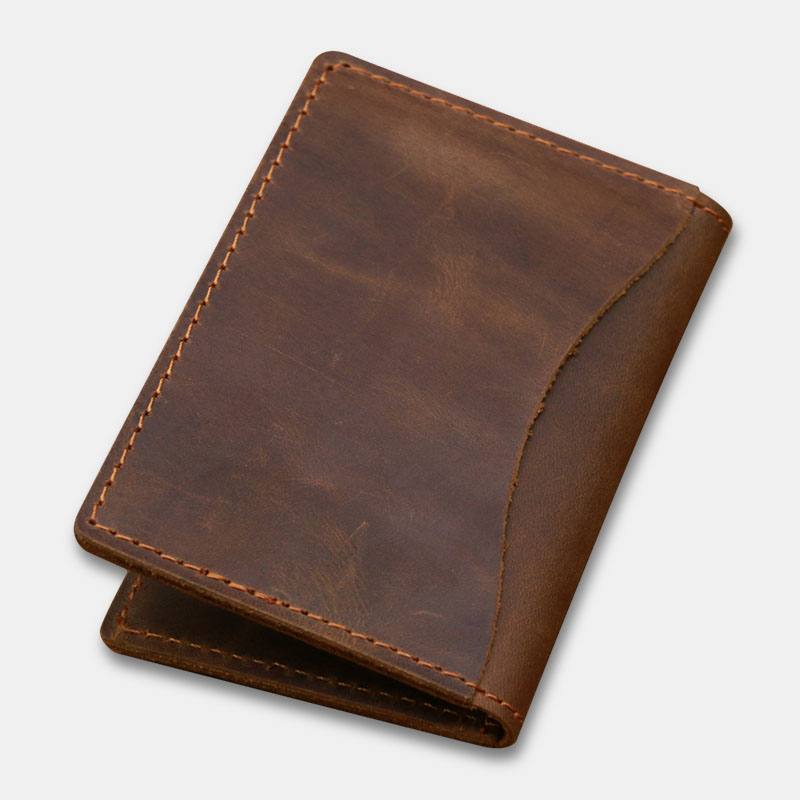Miesten Bifold Nahkalompakot Ohut Ajokortti Kolikkokukkaro Korttipidike Rahaklipsi Lehmännahkaiset Lompakot