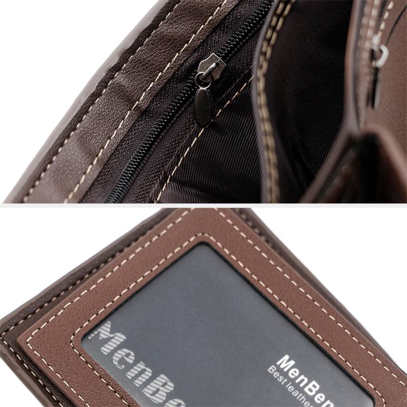 Miesten Keinonahka Värin Mukainen Monikorttinen Lyhyt Lompakko Muoti Hasp Bifold Money Clip Kolikkokukkaro