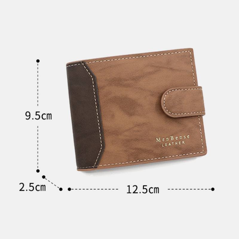 Miesten Keinonahka Värin Mukainen Monikorttinen Lyhyt Lompakko Muoti Hasp Bifold Money Clip Kolikkokukkaro