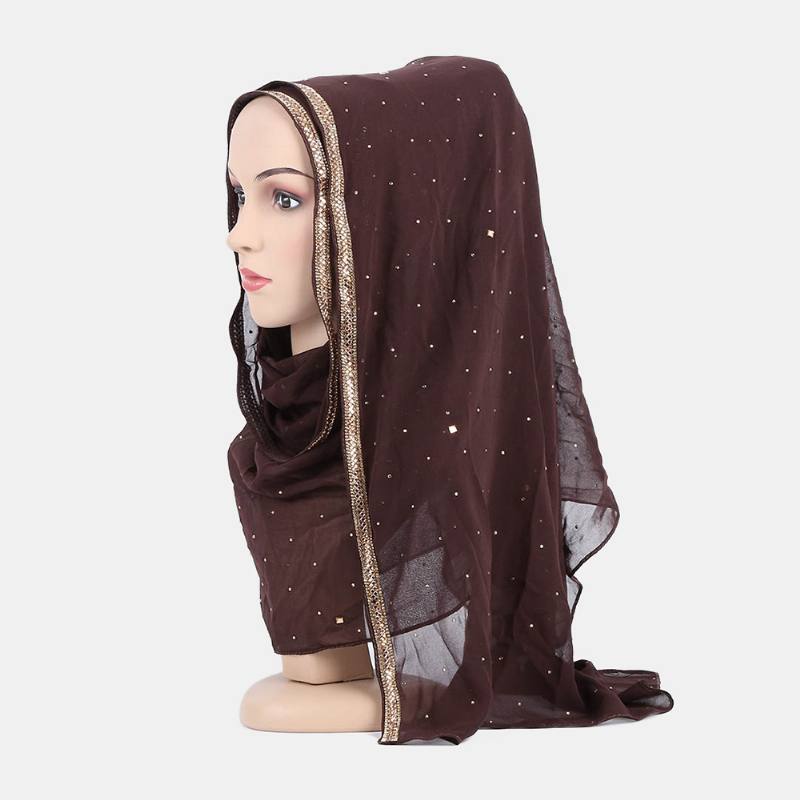 Hijab-huivi Sifonkihelmillä Pitkät Huivit