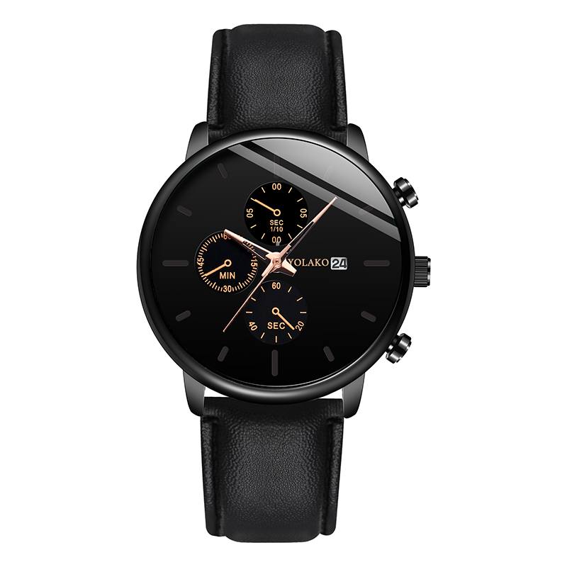 Business Sport Miesten Kellot Kotelo Nahka Ranneke Super Light Chronograph Kalenteri Kvartsikello