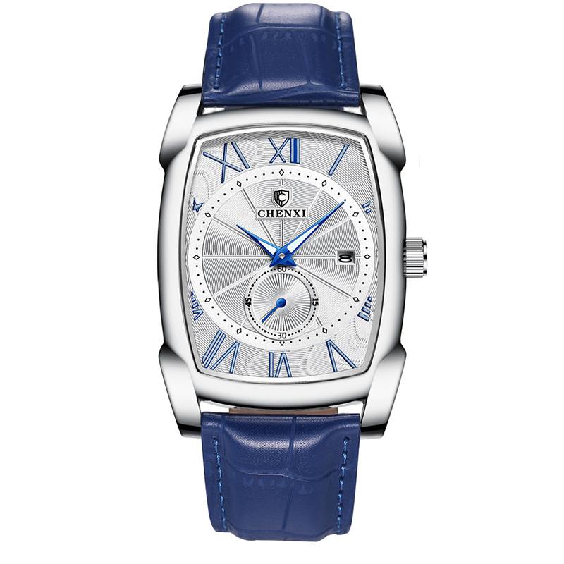 Päivämääränäyttö Kalenteri Business Style Miesten Kello Suorakulmio Dial Quartz Watch