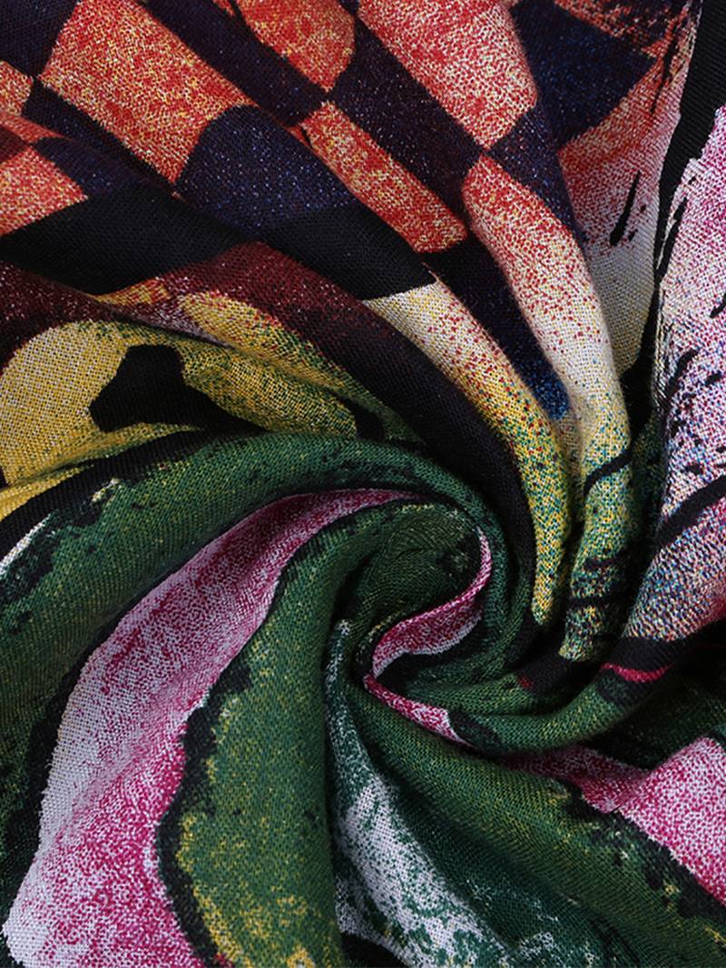 Naisten Etninen Abstrakti Painatusti Pitkähihainen Bohemian Maxi-mekko