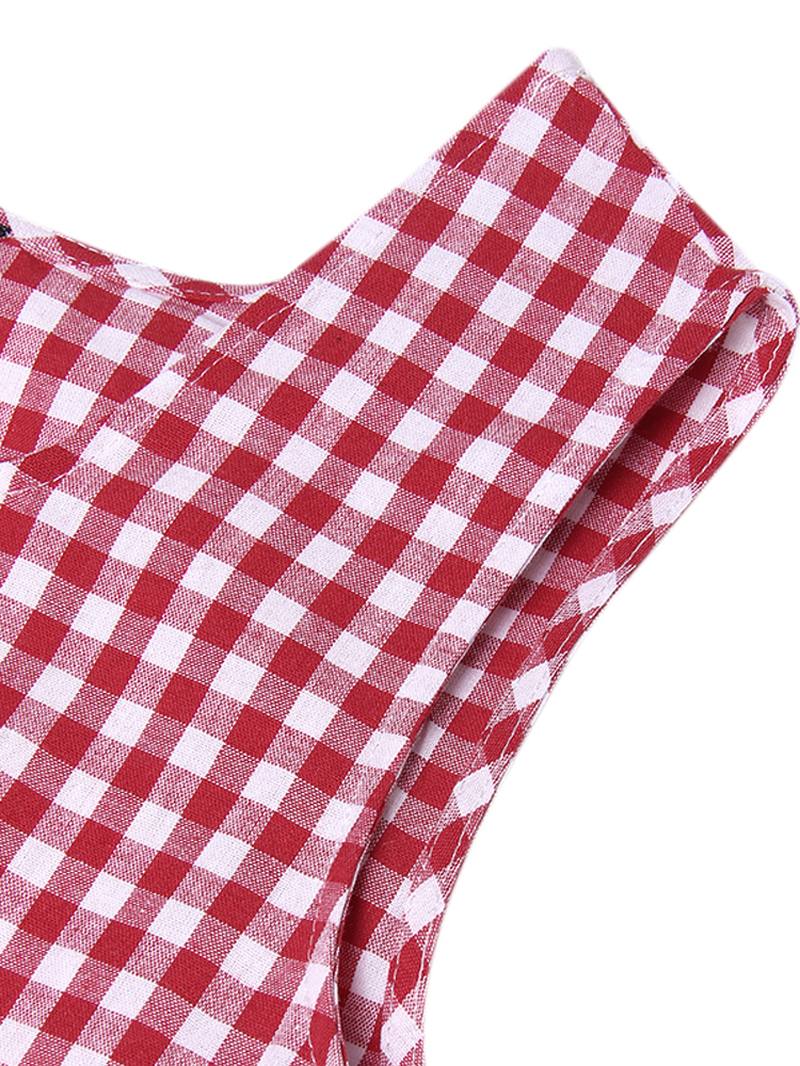 Naisten Rento Hihaton Ruudullinen Sivutaskuinen Väljä Maximekko