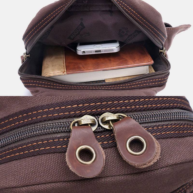 Miesten Aidosta Nahasta Ja Kankaasta Valmistettu Matkalaukku Ulkokäyttöön Henkilökohtainen Crossbody-laukku Rintalaukku