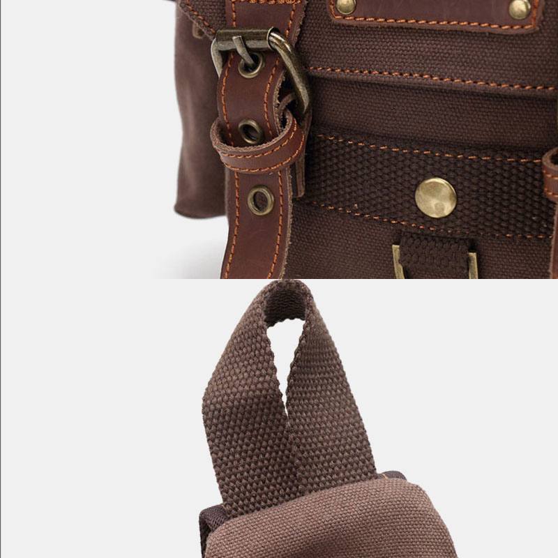 Miesten Aidosta Nahasta Ja Kankaasta Valmistettu Matkalaukku Ulkokäyttöön Henkilökohtainen Crossbody-laukku Rintalaukku