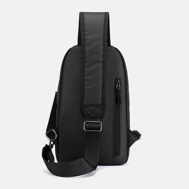 Miesten Nailoninen Kuulokeaukko Vedenpitävä Ulkokäyttöinen Crossbody Laukku Rintalaukku Sling Bag