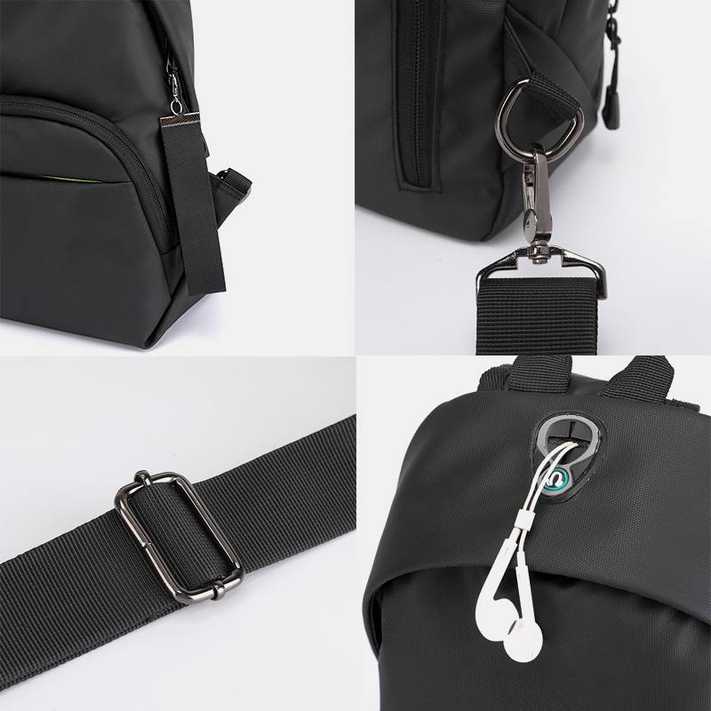 Miesten Nailoninen Kuulokeaukko Vedenpitävä Ulkokäyttöinen Crossbody Laukku Rintalaukku Sling Bag