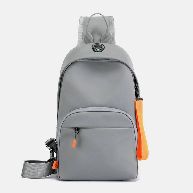 Miesten Nailoninen Kuulokeaukko Vedenpitävä Ulkokäyttöinen Crossbody Laukku Rintalaukku Sling Bag