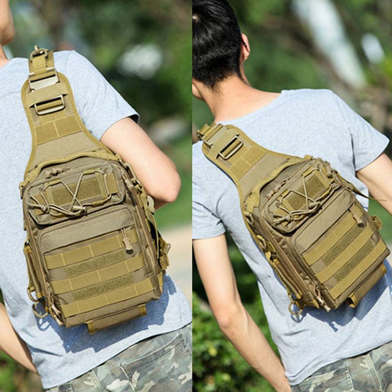 Miesten Nailonnaamiointi Suuri Kapasiteetti Multi-carry Tactical Travel Outdoor Rintalaukku Olkalaukku