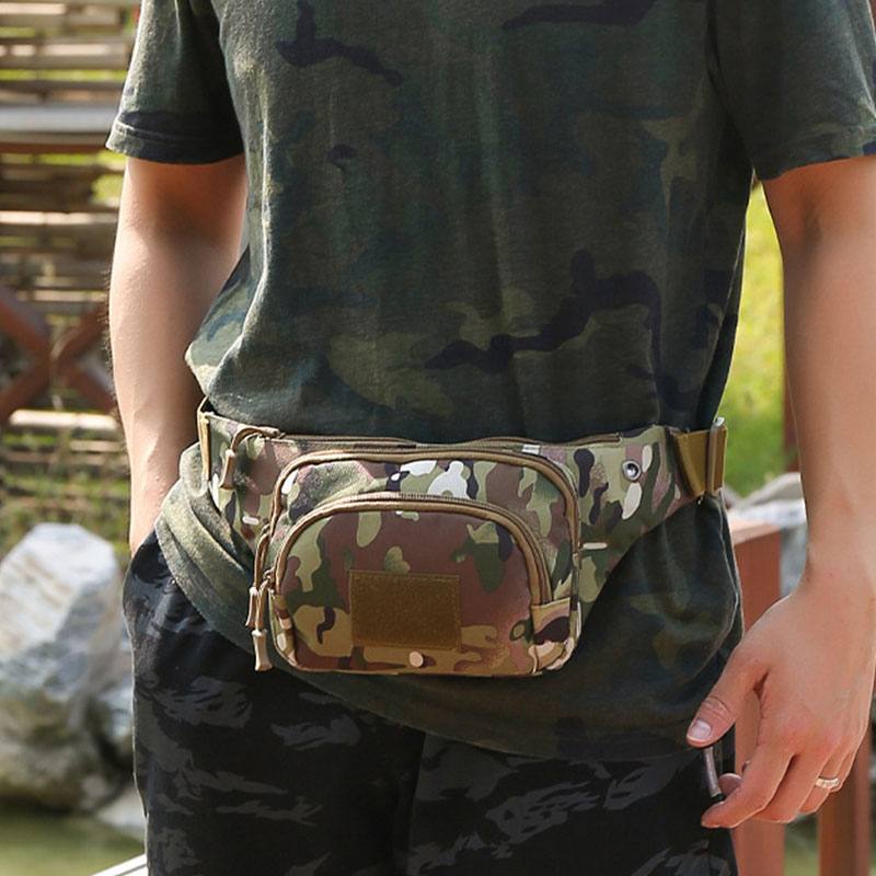 Miesten Nylon Multi-carry Multi-pocket Outdoor Tactical Naamiointi Ratsastus Vyötärölaukku Olkalaukku Rintalaukku