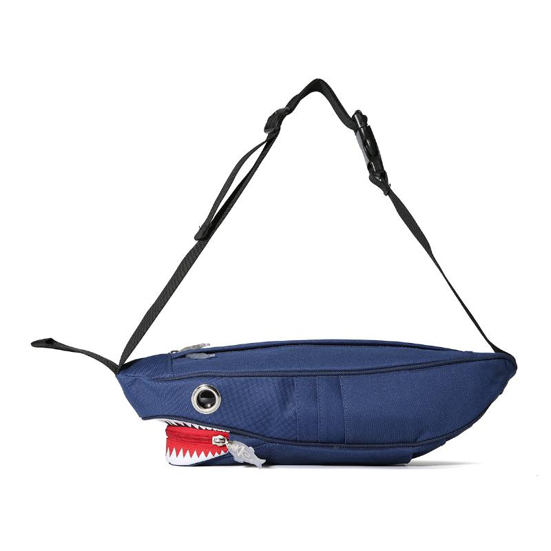 Unisex-kankainen Hain Muotoinen Monitaskuinen Rintalaukku Sarjakuva Rento Superpehmeä Suuri Kapasiteetti Monitoiminen Messenger Crossbody Laukut Olkalaukku