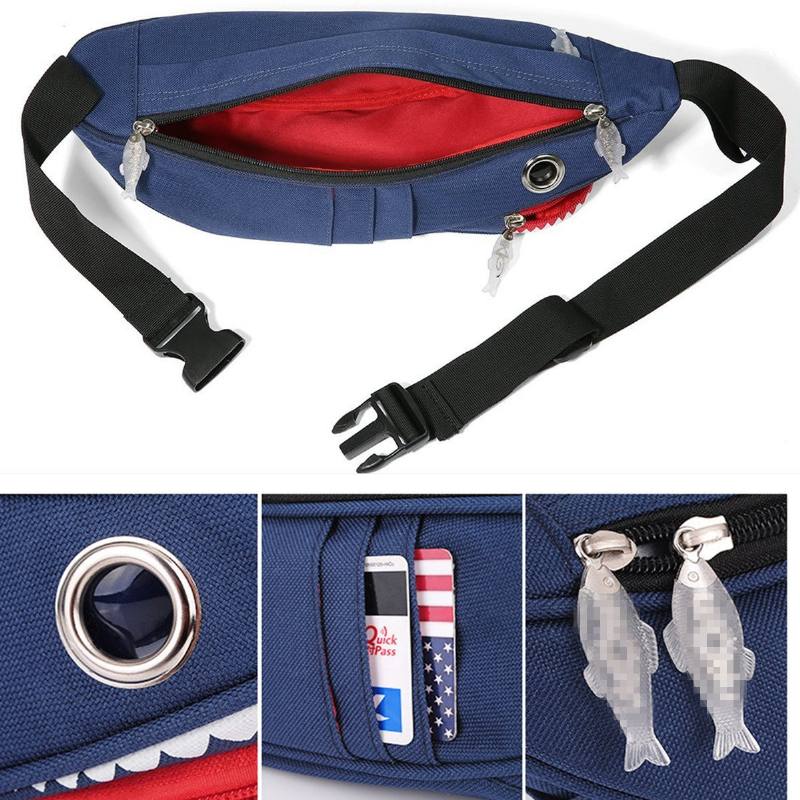 Unisex-kankainen Hain Muotoinen Monitaskuinen Rintalaukku Sarjakuva Rento Superpehmeä Suuri Kapasiteetti Monitoiminen Messenger Crossbody Laukut Olkalaukku