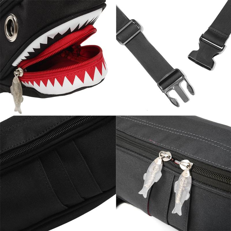 Unisex-kankainen Hain Muotoinen Monitaskuinen Rintalaukku Sarjakuva Rento Superpehmeä Suuri Kapasiteetti Monitoiminen Messenger Crossbody Laukut Olkalaukku