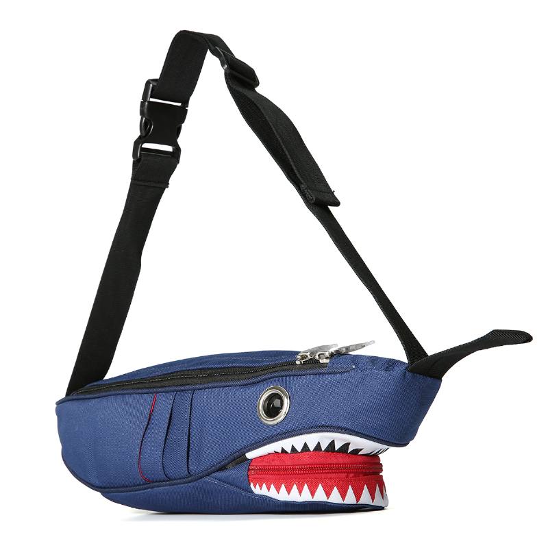 Unisex-kankainen Hain Muotoinen Monitaskuinen Rintalaukku Sarjakuva Rento Superpehmeä Suuri Kapasiteetti Monitoiminen Messenger Crossbody Laukut Olkalaukku
