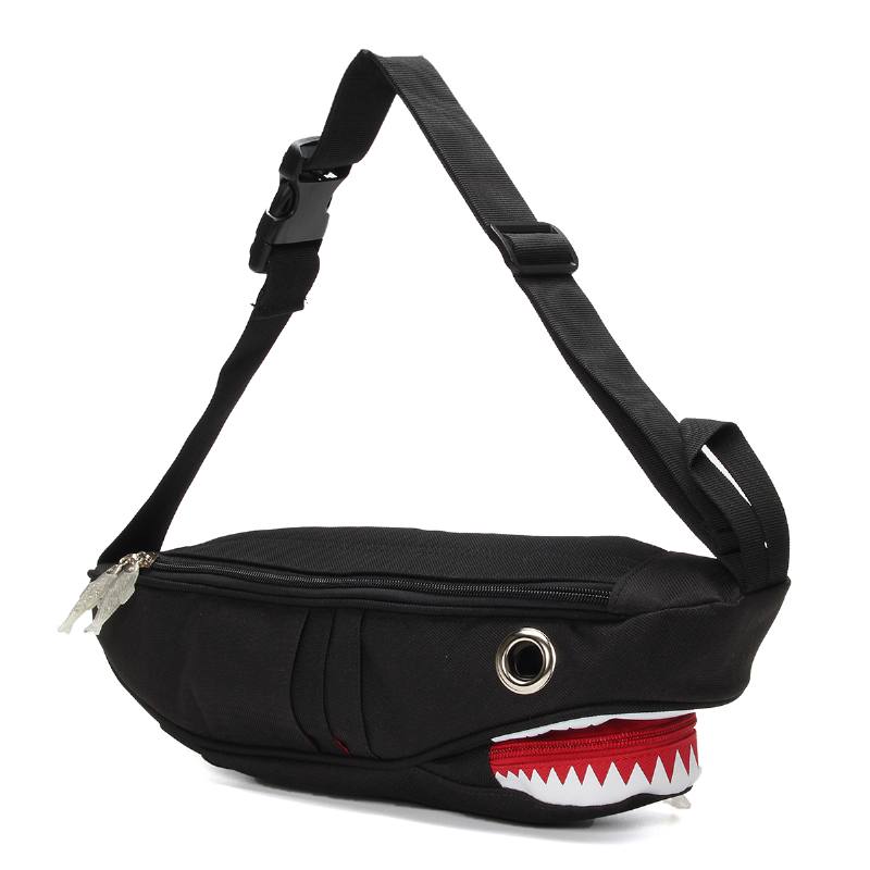 Unisex-kankainen Hain Muotoinen Monitaskuinen Rintalaukku Sarjakuva Rento Superpehmeä Suuri Kapasiteetti Monitoiminen Messenger Crossbody Laukut Olkalaukku