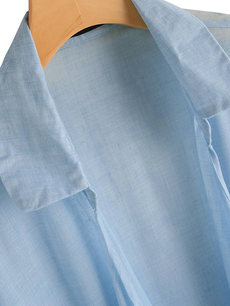 Puhdasta Väriä Käännettävä Kaulus Epäsäännöllinen Helma Rento Neuletakit