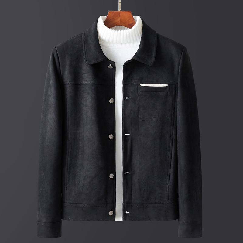 Miesten Slim Lapel Rento Lamb Velvet -takki