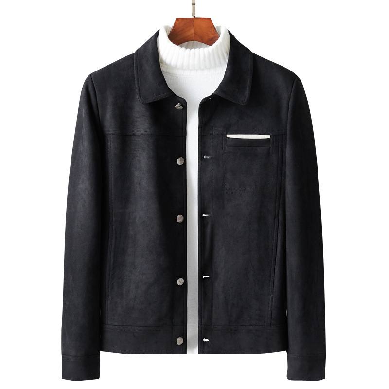 Miesten Slim Lapel Rento Lamb Velvet -takki