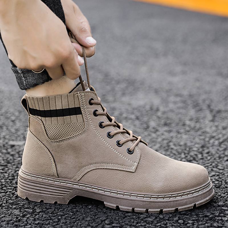 Miesten Pu-nahka Paksupohjainen Liukumaton Kulutusta Kestävä Brittiläinen Retrotyökalusaappaat Martin Boots