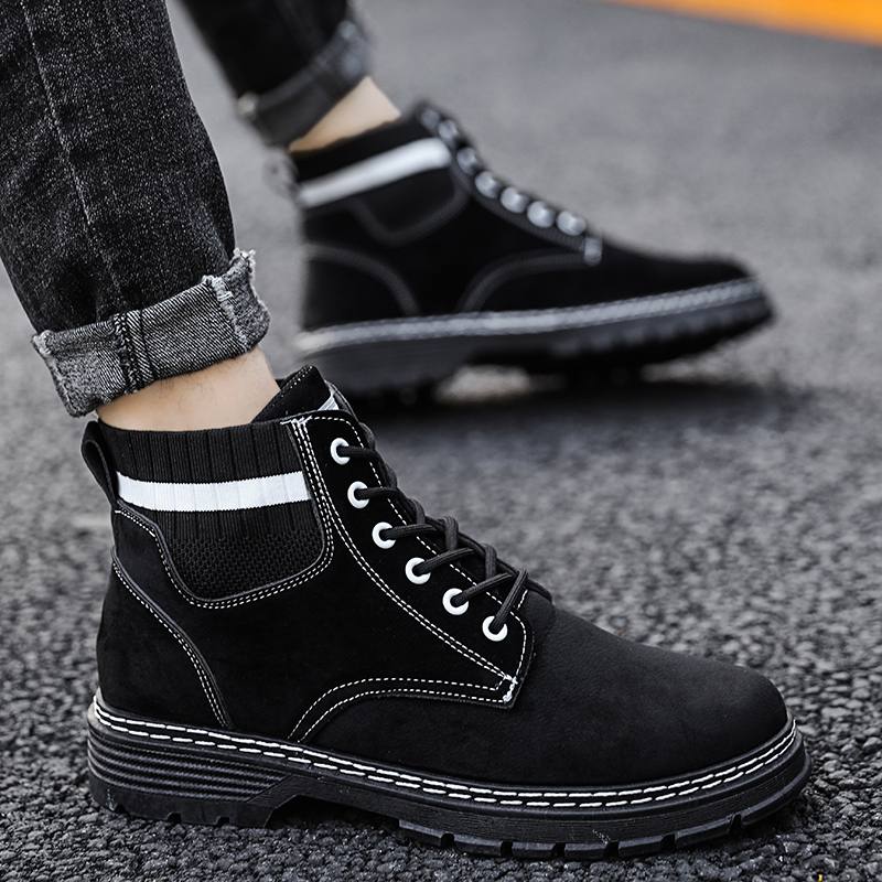 Miesten Pu-nahka Paksupohjainen Liukumaton Kulutusta Kestävä Brittiläinen Retrotyökalusaappaat Martin Boots