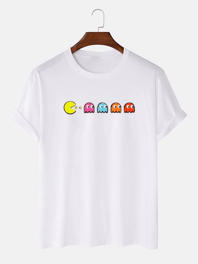 100% Puuvillaa Funny Game Painatus Pyöreä Pääntie Löysät Lyhythihaiset T-paidat