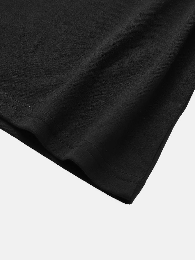 Miesten Shakkilaudan Pitkähihainen False Two Patchwork T-paita