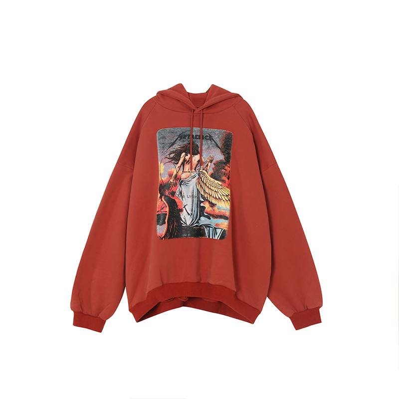 Hooded Hoodie Miesten Löysä Pehmo Jet Offset Painatus Pullover -huppari